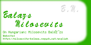 balazs milosevits business card